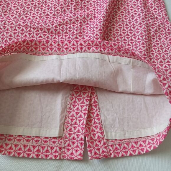 Talbots Pink & Cream Embroidered Eyelet Cutout Pencil Style Skirt Women's Size 4 - Picture 12 of 12